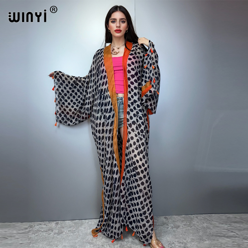 Boho Summer Beach Maxi Dress - WINYI Yazlık Kıyafet Kimono Amerika Boho