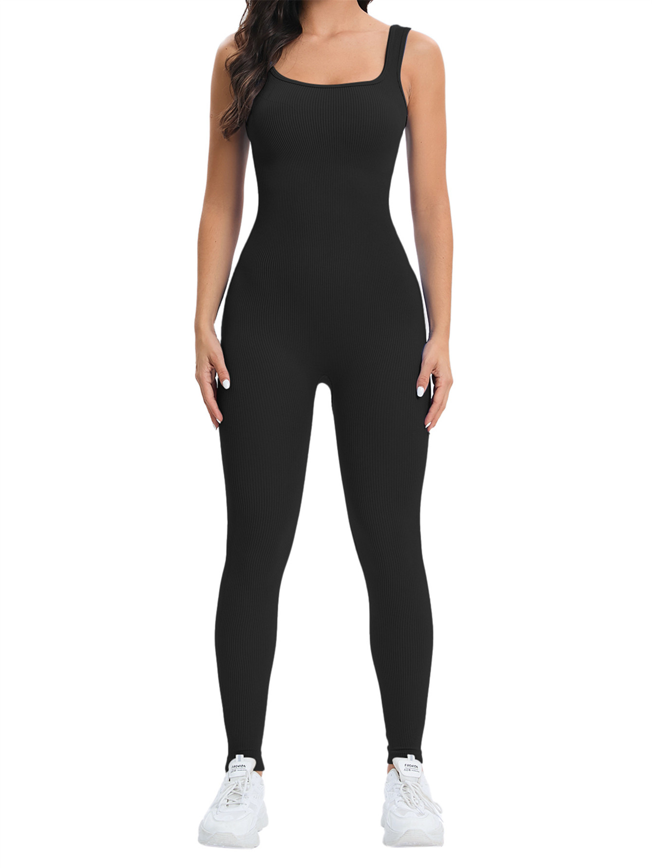 Seamless Ribbed Workout Tank Top - Kadınlar İçin Dikişsiz Spor Tulumu Yoga