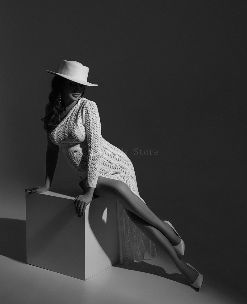 Boho Summer Beach Maxi Dress - Hamile elbisesi Photoshoot off-the-omuz Hollow Out