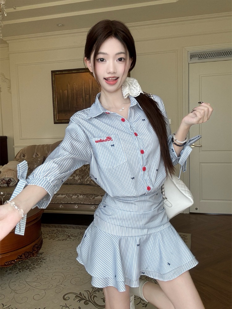 Kore Tarzı Günlük Çizgili Göml - Korean Style A Line Shirt Dress incelemesi ve fiyatı