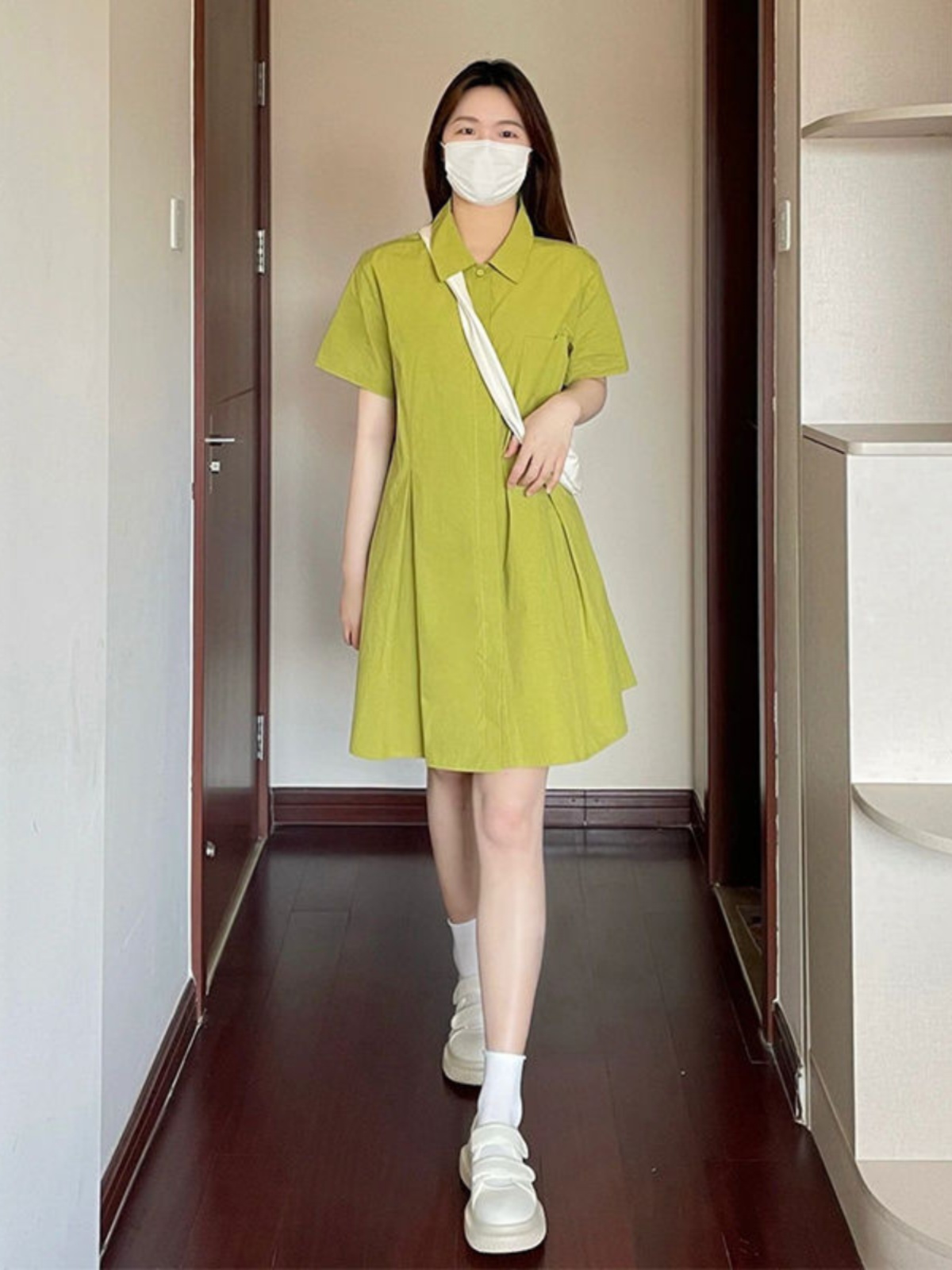 Artı Boyutu Yaka Elbise Kadın  - Korean Style A Line Shirt Dress incelemesi ve fiyatı