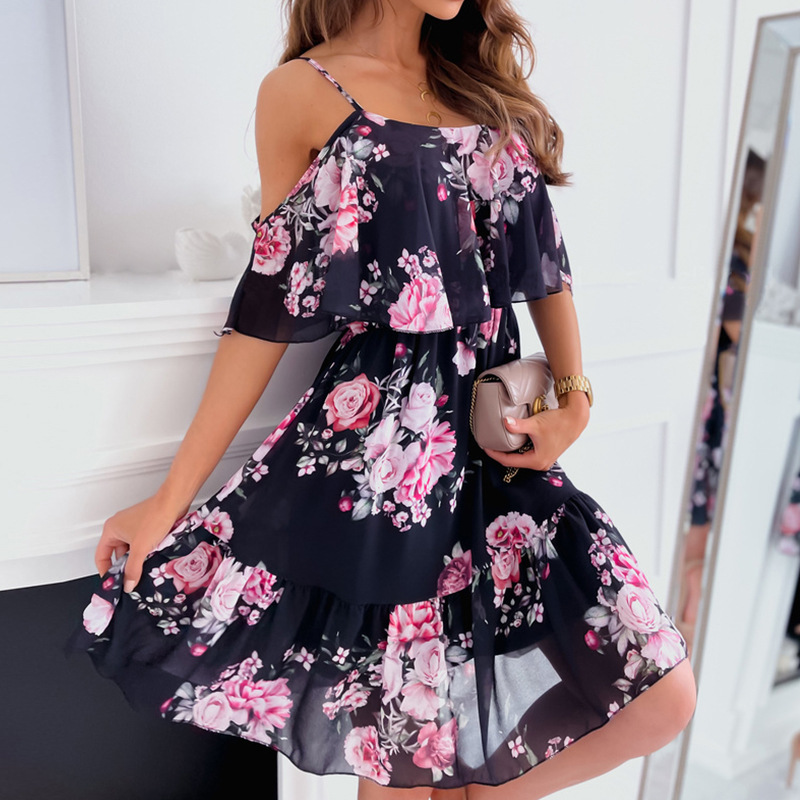Kadın Elbise 2025 Yaz Çiçek Ba - French Vintage Floral Midi Dress incelemesi ve fiyatı