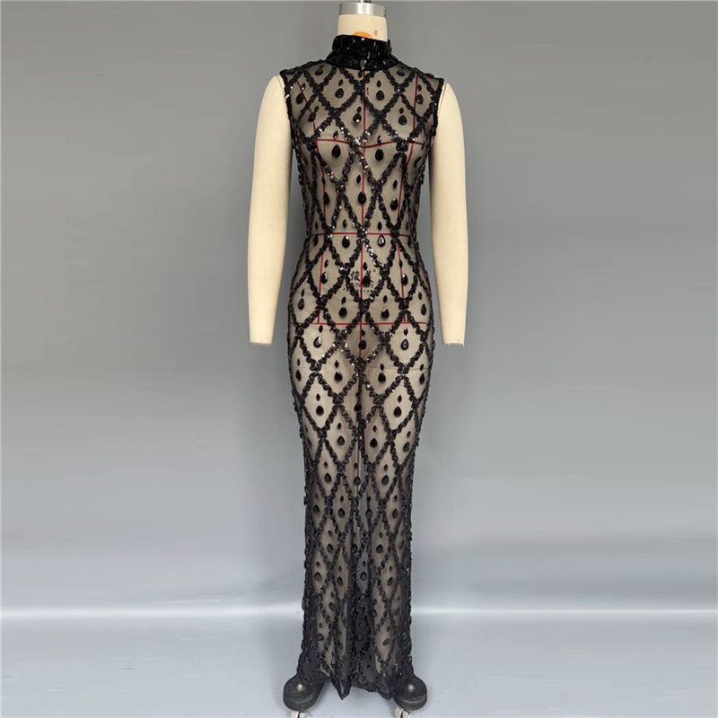 Siyah Işıltılı Seksi Balo Elbi - Sexy Mesh Sheer Bodycon Dress incelemesi ve fiyatı