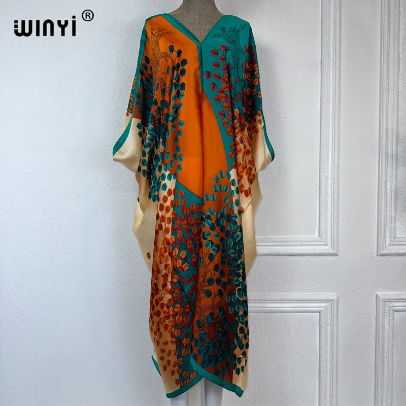 WINYI 2023 V Yaka Afrika Modas - Boho Summer Beach Maxi Dress incelemesi ve fiyatı