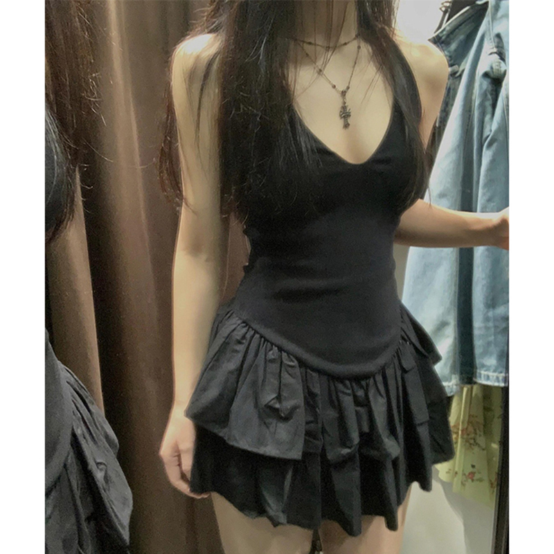 MEXZT Y2K Siyah Mini Elbise Ka - Y2K Backless Halter Mini Dress incelemesi ve fiyatı
