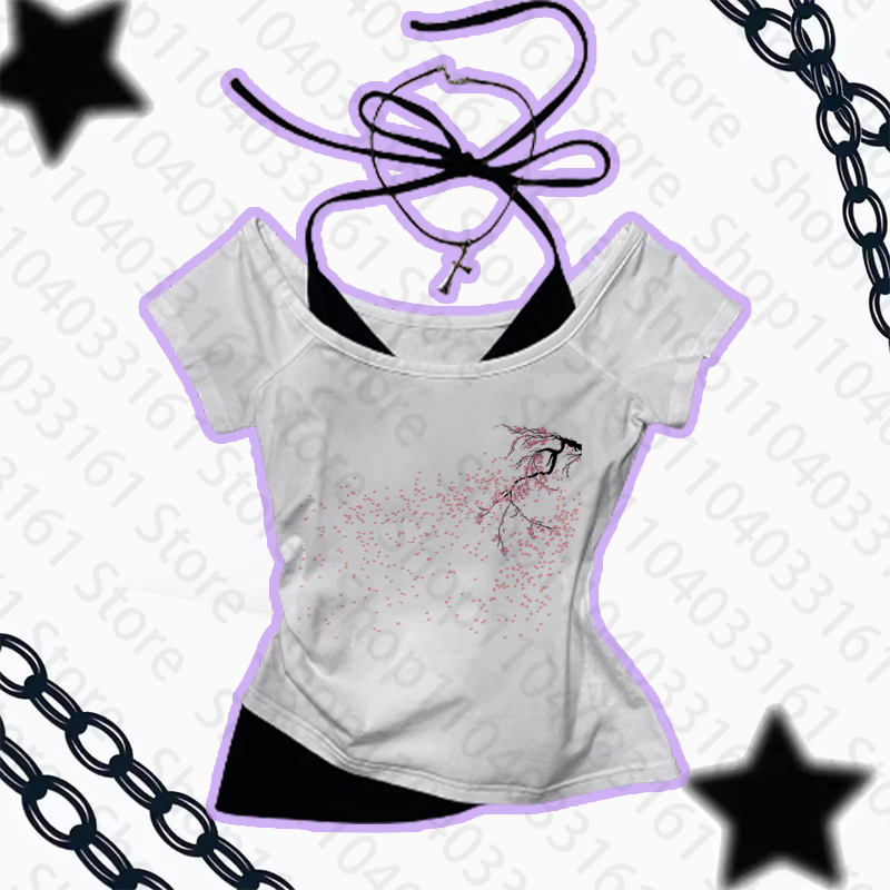 Estetik Gotik Punk Bebek Tişör - Y2K Graphic Baby Tee Crop incelemesi ve fiyatı