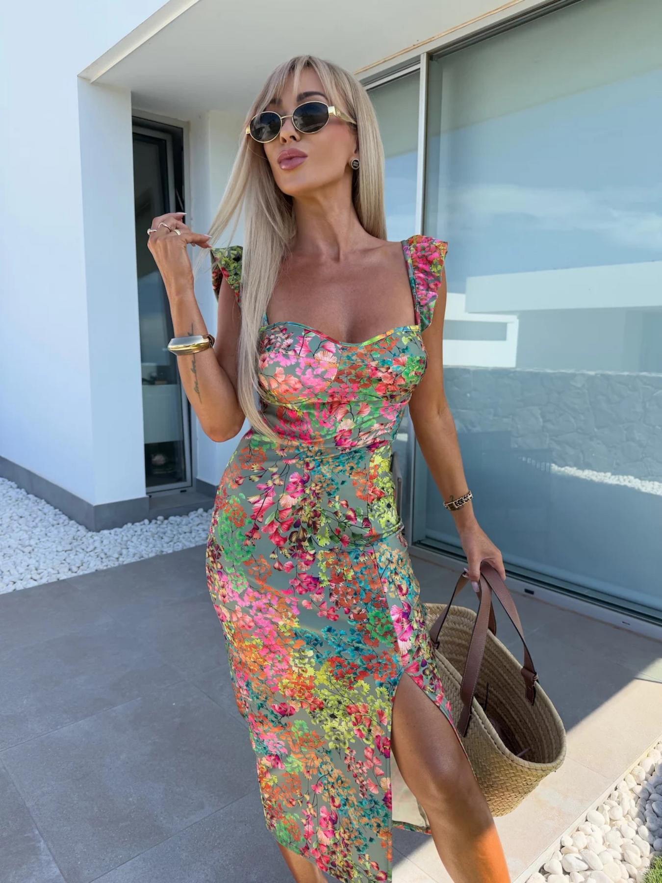 Yeni Avrupa ve Amerikan Yazlık - French Vintage Floral Midi Dress incelemesi ve fiyatı
