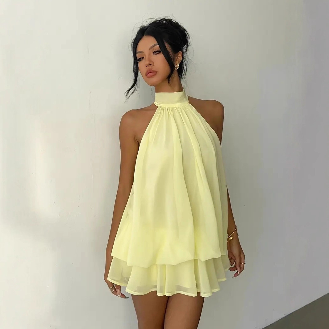 Kadın Halter Yaka Elbise Sırtı - Y2K Backless Halter Mini Dress incelemesi ve fiyatı